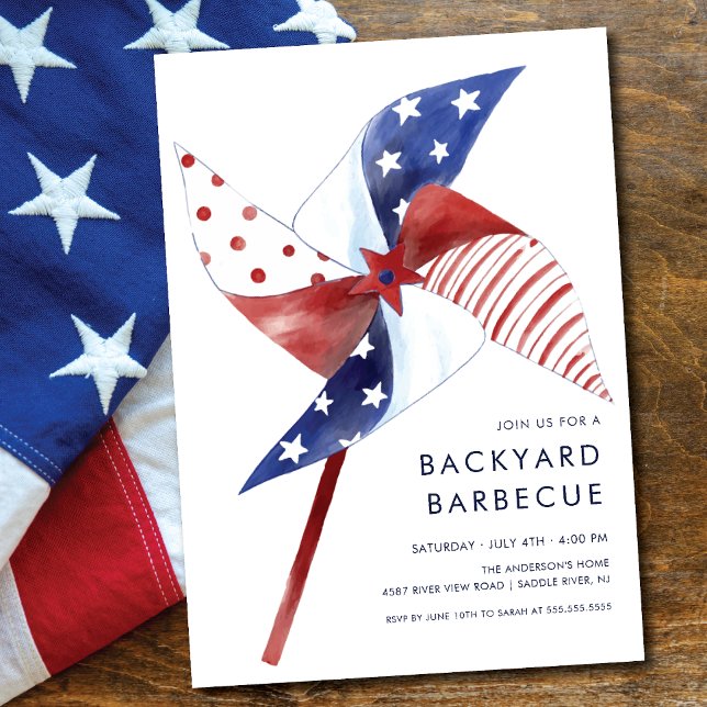 Patriot Party PinWheel-inbjudan Inbjudningar (Skapare uppladdad)