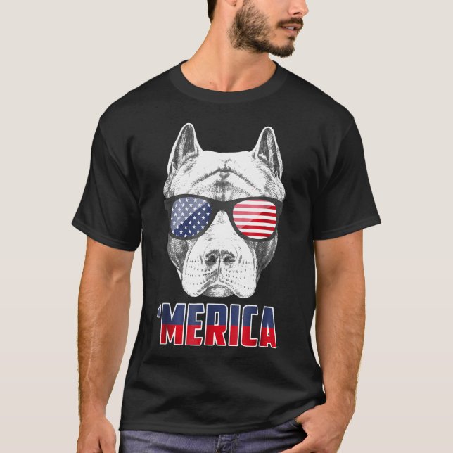 Patriot Pit Bull Merica for Women Manar T Shirt (Framsida)