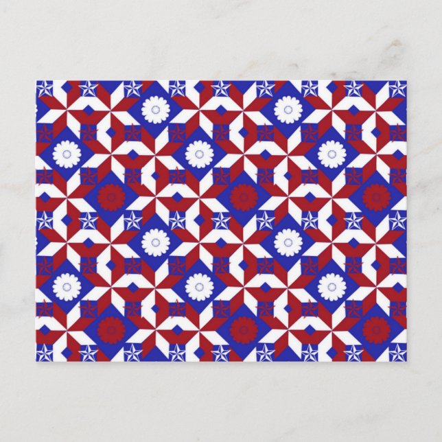 Patriot Quilt-anpassningsbar Vykort (Framsida)