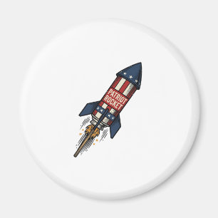 Patriot Rocket 4:e juli Vintage-eldshowdesign Magnet