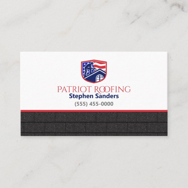 Patriot Roofing Shingles Construction Company Visitkort (Framsida)