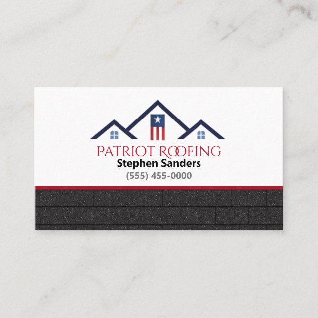 Patriot Roofing Shingles Construction Company Visitkort (Framsida)