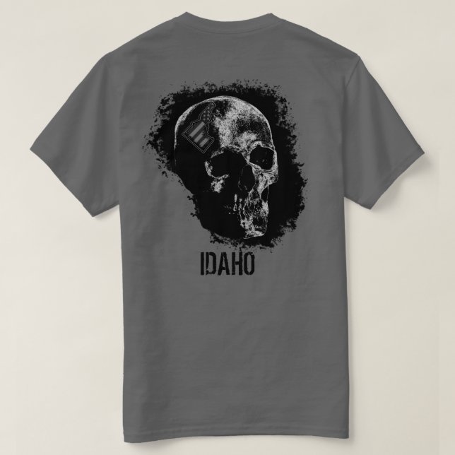 PATRIOT - SKULL AV IDAHO T SHIRT (Design baksida)