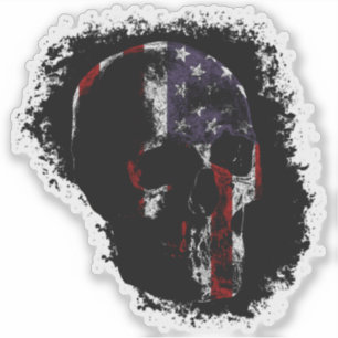 PATRIOT SKULL Färg Klistermärken