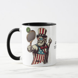 Patriot Spelar Pickleball Pickleballare USA Flagga Mugg