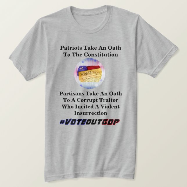 Patriot tar en ed av konstitutionen T-Shirt (Design framsida)