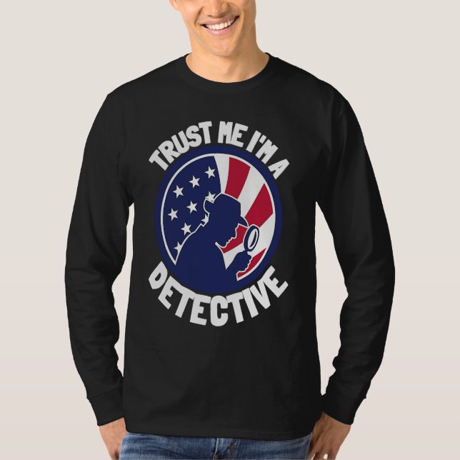 Patriot USA Detective Spy And Private Investigator T Shirt (Framsida)