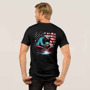 Patriot USA Flag Svetsare Slår En Båge Herr  T Shirt