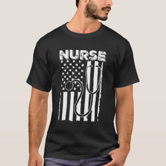 Patriot USA sjuksköterska med amerikansk Flagga Va T Shirt