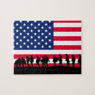 Patriot USA Soldiers flagga motif Pussel