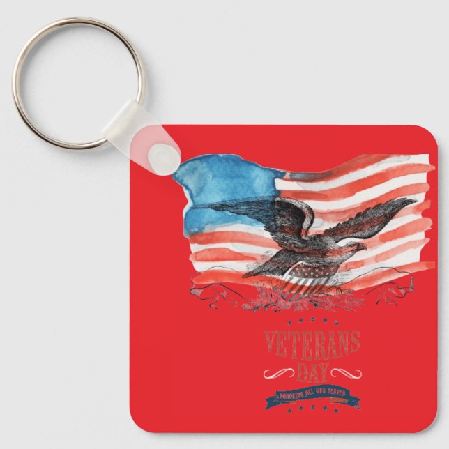 Patrioter ihågkomda röda nyckelring (Framsida)