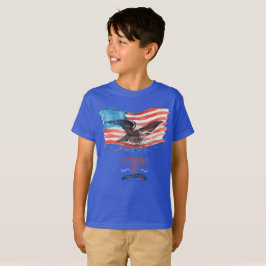 Patrioter ihågkomna blå t shirt