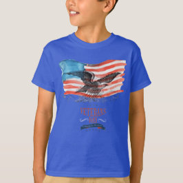 Patrioter ihågkomna blå t shirt
