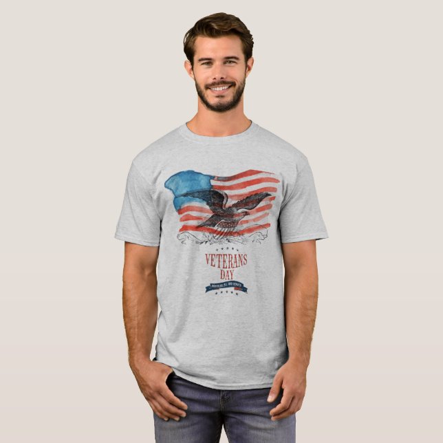 Patrioter ihågkomna grå t shirt (Hel framsida)