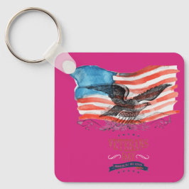 Patrioter ihågkomna magenta nyckelring