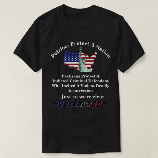 Patrioter skyddar en Nation Partisans... T Shirt (Design framsida)