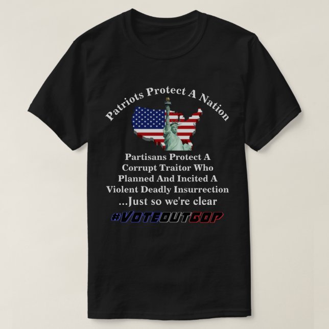 Patrioter skyddar en Nation Partisans... T Shirt (Design framsida)