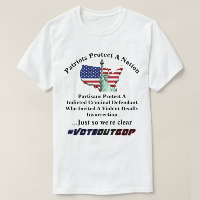 Patrioter skyddar en Nation Partisans... T Shirt (Design framsida)