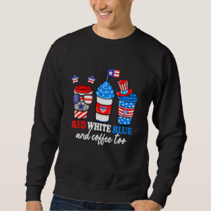 Patrioti, rött vitt blått och kaffe, fram till 4 j lång ärmad tröja