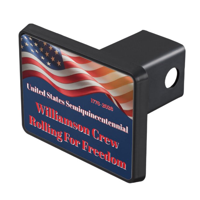 Patriotic 1776–2026 Personalized Rolling Pride USA Dragkroksskydd (Topp Höger)