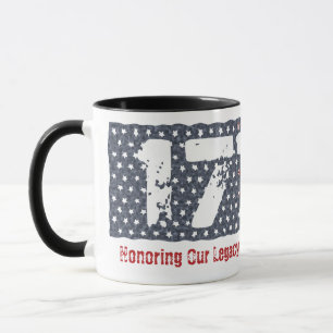 Patriotic 1776 Distress Flagga Mugg