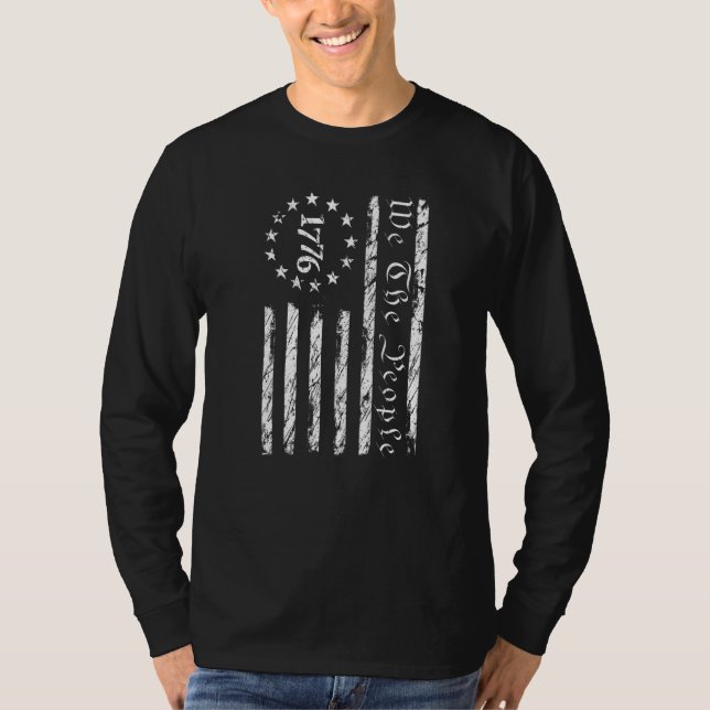 Patriotic 1776 We The People USA American Flag 4th T Shirt (Framsida)