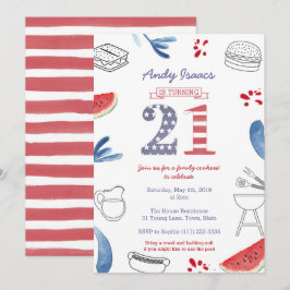 Patriotic 21:a födelsedagen Party, 21:a födelsedag Inbjudningar