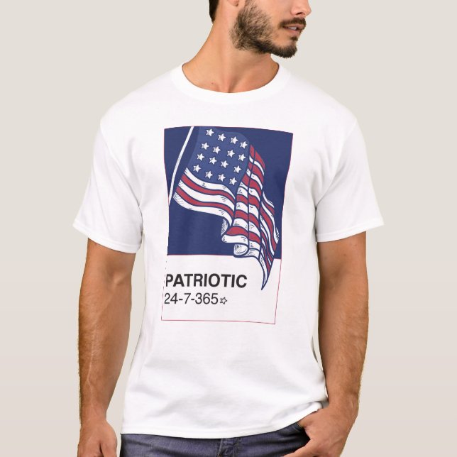 Patriotic 24/7/365 Fullt Front T Shirt (Framsida)