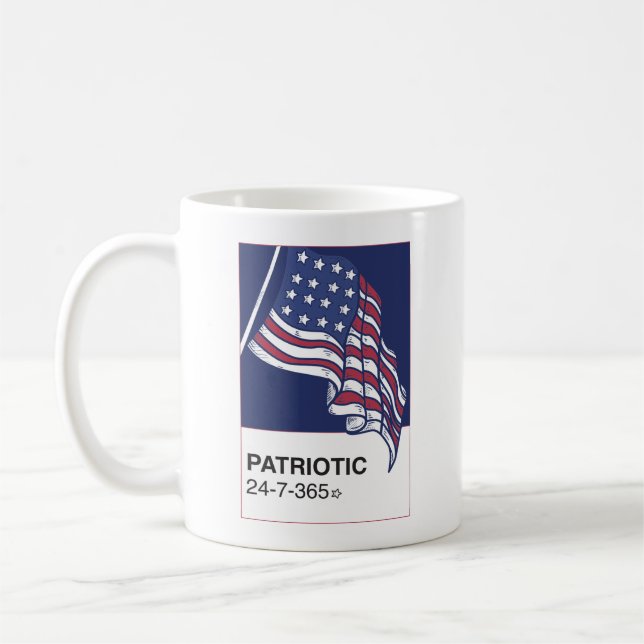 Patriotic 24/7/365 kaffemugg (Vänster)