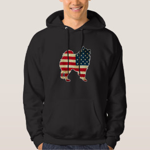 Patriotic 4:e juli American Eskimo Hund American Hoodie