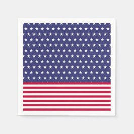 Patriotic 4:e juli American Flagga Stars Rand Pappersservett