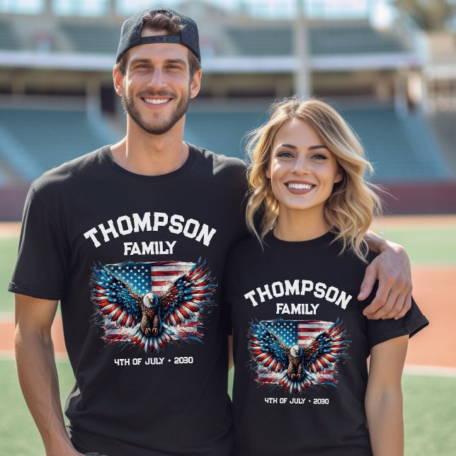 Patriotic 4:e juli Family Reunion American Flagga T Shirt (Skapare uppladdad)
