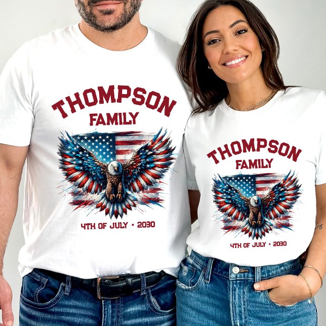 Patriotic 4:e juli Family Reunion American Flagga T Shirt (Skapare uppladdad)