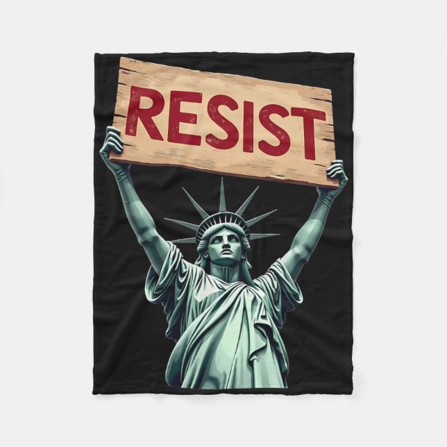 Patriotic 4:e juli-Frihetsgudinnan Resist Tru Fleecefilt (Framsidan)