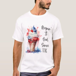 Patriotic 4:e juli Ice Cream T-Shirt