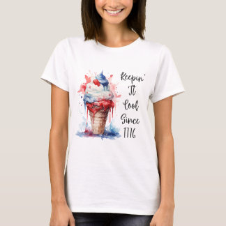 Patriotic 4:e juli Ice Cream T-Shirt