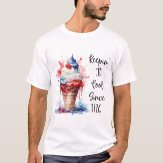 Patriotic 4:e juli Ice Cream T-Shirt