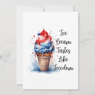 Patriotic 4:e juli Ice Cream T-Shirt Julkort