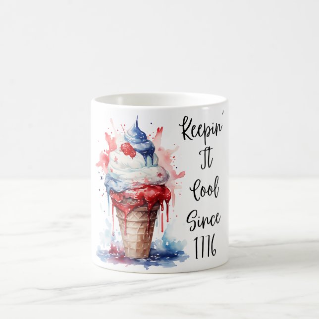 Patriotic 4:e juli Ice Cream T-Shirt Kaffemugg (Center)