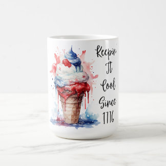 Patriotic 4:e juli Ice Cream T-Shirt Kaffemugg