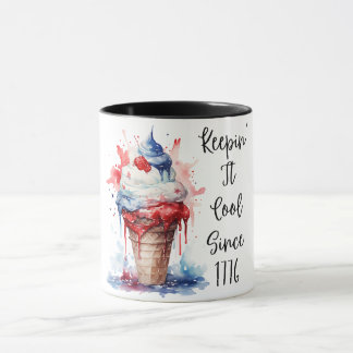 Patriotic 4:e juli Ice Cream T-Shirt Mugg
