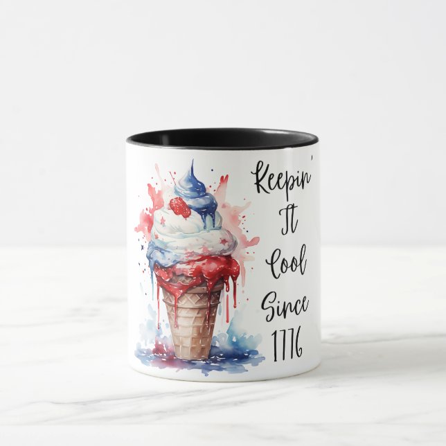 Patriotic 4:e juli Ice Cream T-Shirt Mugg (Center)