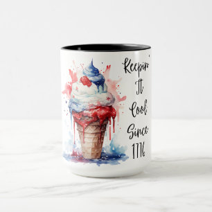 Patriotic 4:e juli Ice Cream T-Shirt Mugg