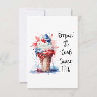 Patriotic 4:e juli Ice Cream T-Shirt OSA Kort