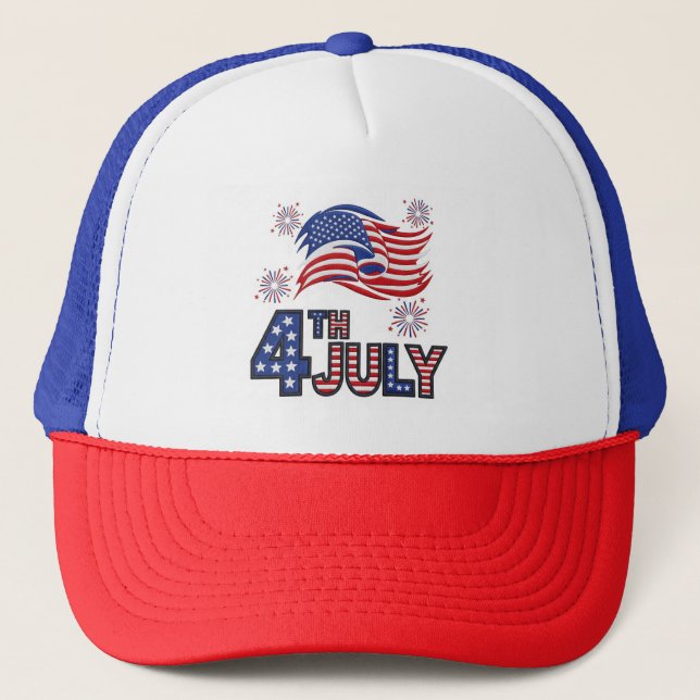 Patriotic 4:e juli Mesh Cap Keps (Framsida)