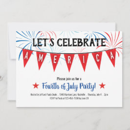 Patriotic 4:e juli-partsinbjudan - kort