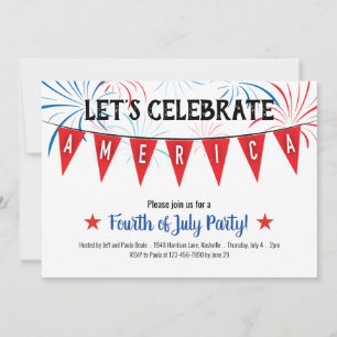 Patriotic 4:e juli-partsinbjudan - kort