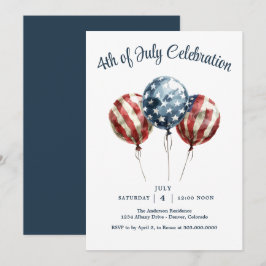 Patriotic 4:e juli Party Inbjudningar