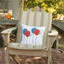 Patriotic, 4:e juli, Red White & Blue Balloons Kudde