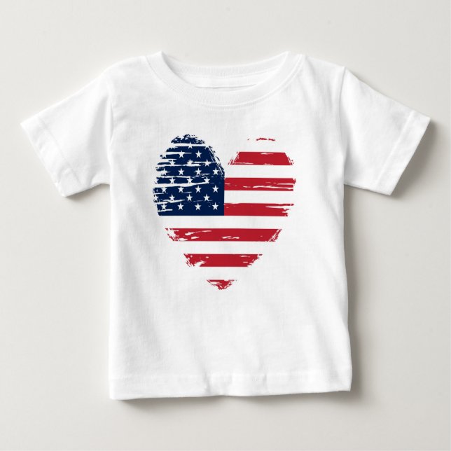 Patriotic 4:e juli Star Baby T-shirt (Framsida)